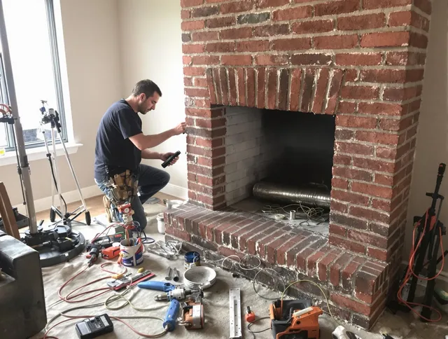 Temescal Valley Chimney Sweep specialist finalizing chimney liner service in Temescal Valley, CA