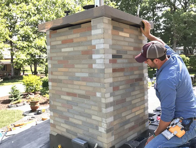 Temescal Valley Chimney Sweep completing a modern chimney remodel in Temescal Valley, CA